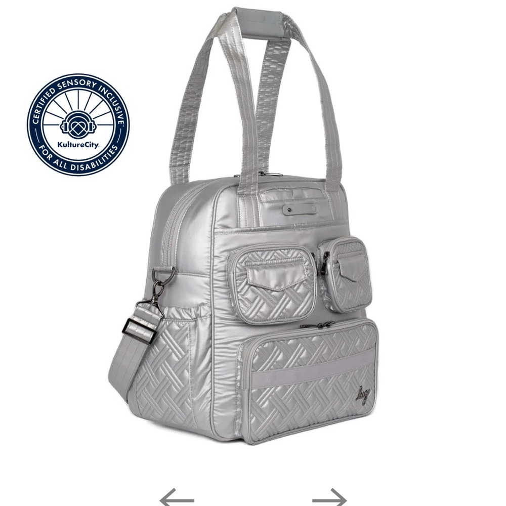 EUC Lug Puddle Jumper Tote Travel Bag Grey Taupe Barely Used & Clean! - Picture 9 of 9